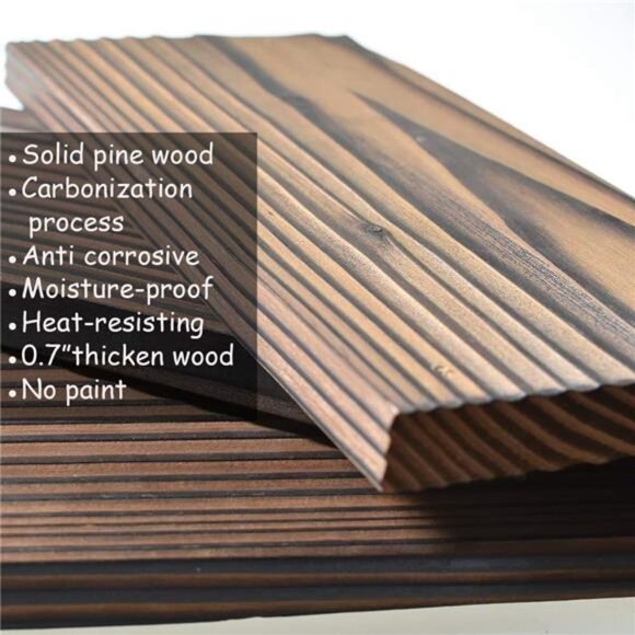 Floating Shelves Rustic Wood Wall Mounted Shelf Practical Metal Fence Design - Picture 4 of 7